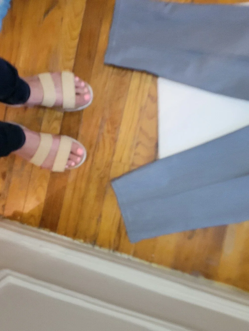 Striped Navy and White Cropped Pants‎ Relaxed Fit EUC Coastal Fisherman Nautical